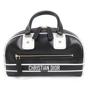 Dior Boston Handbag Leather Vibe Bag Shoulder Black Bowling